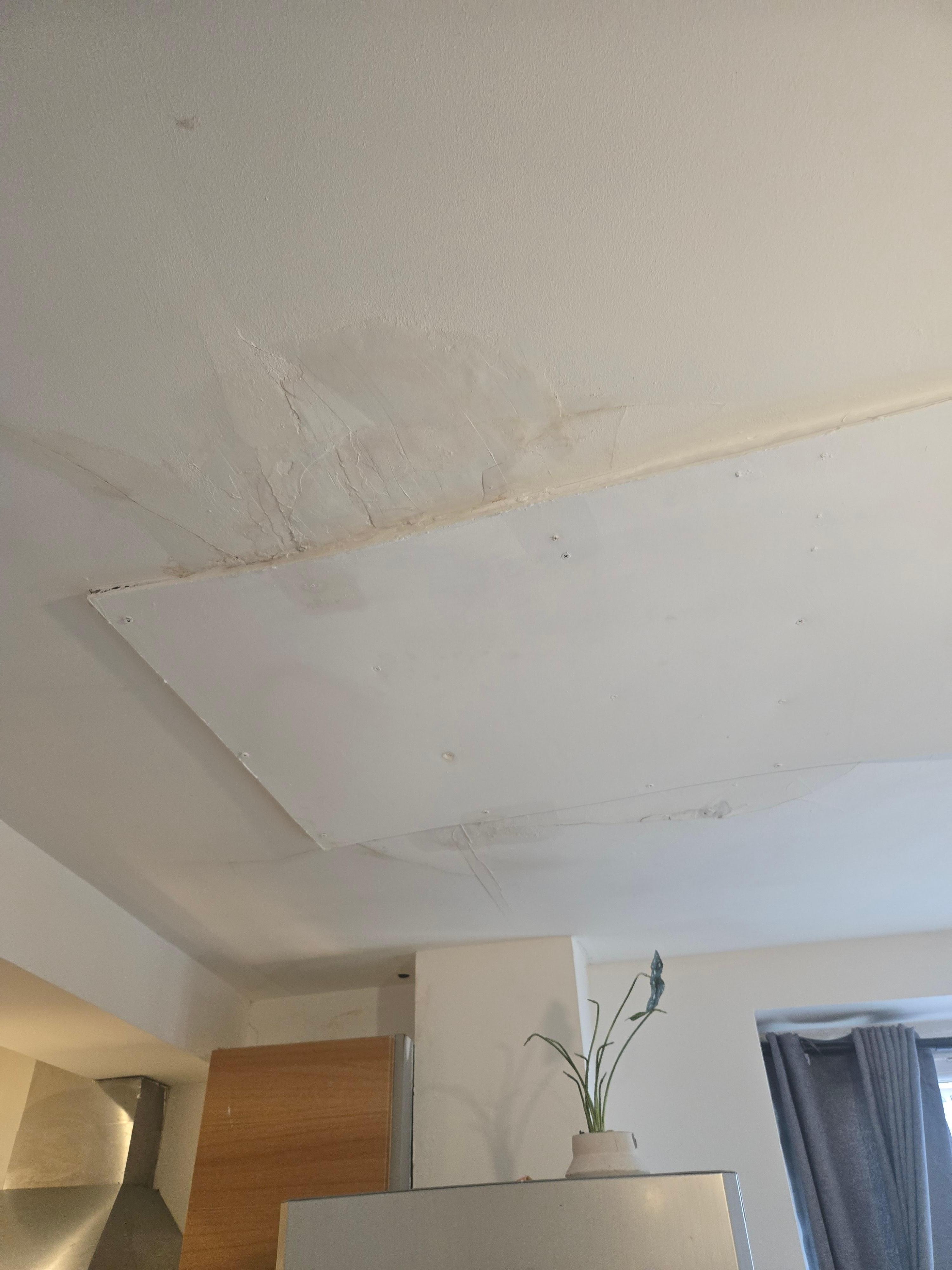 Open plan ceiling patched together