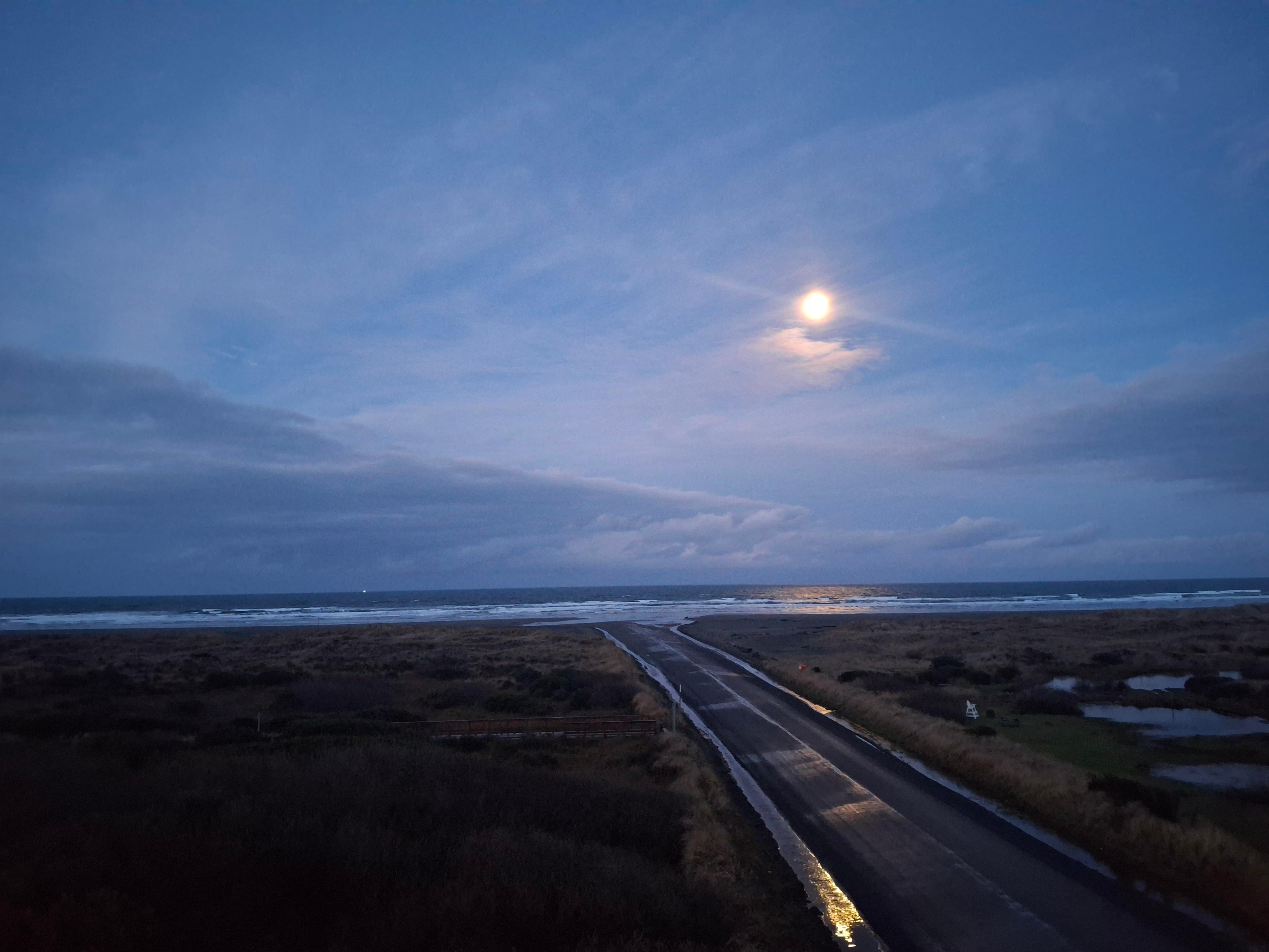 Full wolf moon view from our 4th floor balcony