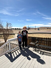 On our private deck.