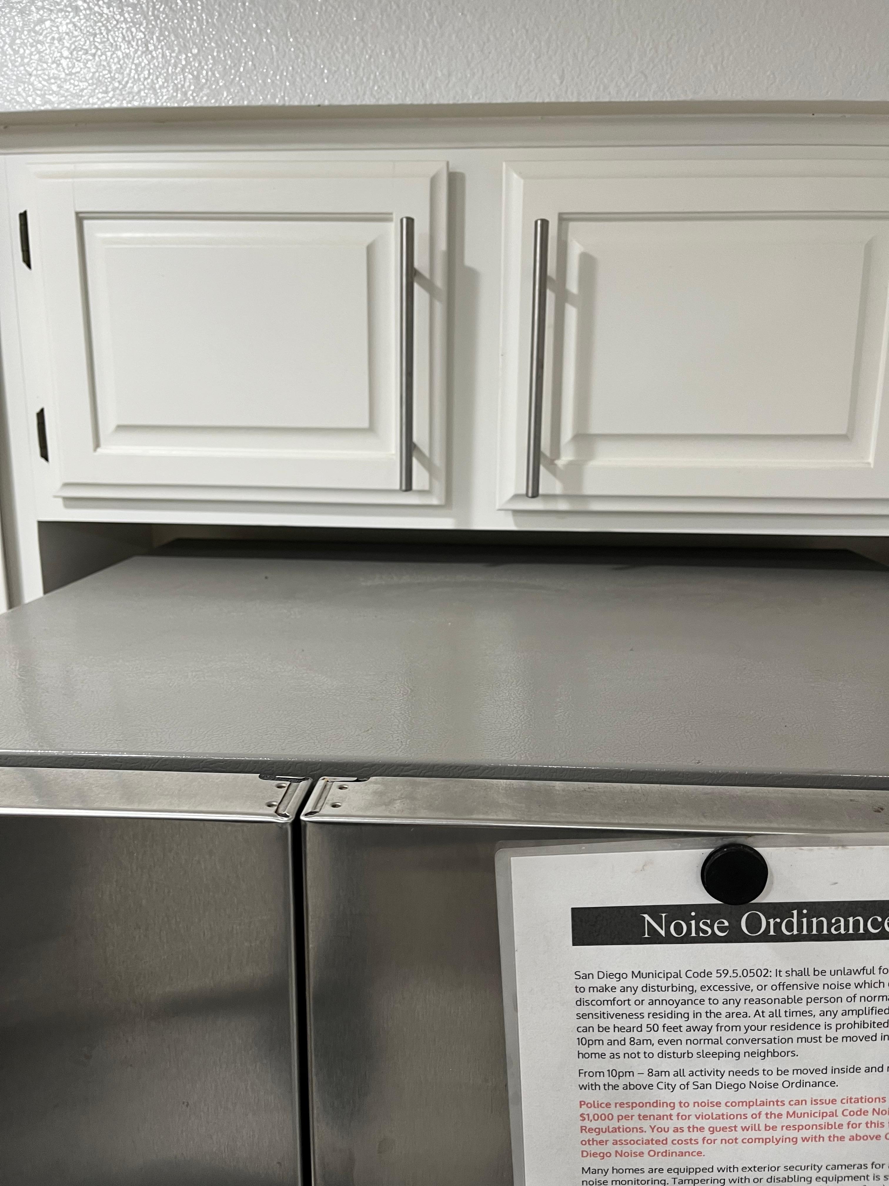 Dirty top of refrigerator 