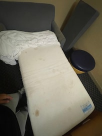 Look at the mattress where my youngest son was supposed to sleep