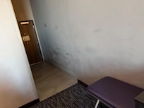 Walls paint touched up with wrong paint. Very splotchy