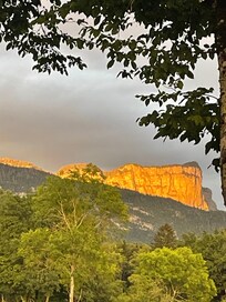 Vue du logement, coucher de soleil