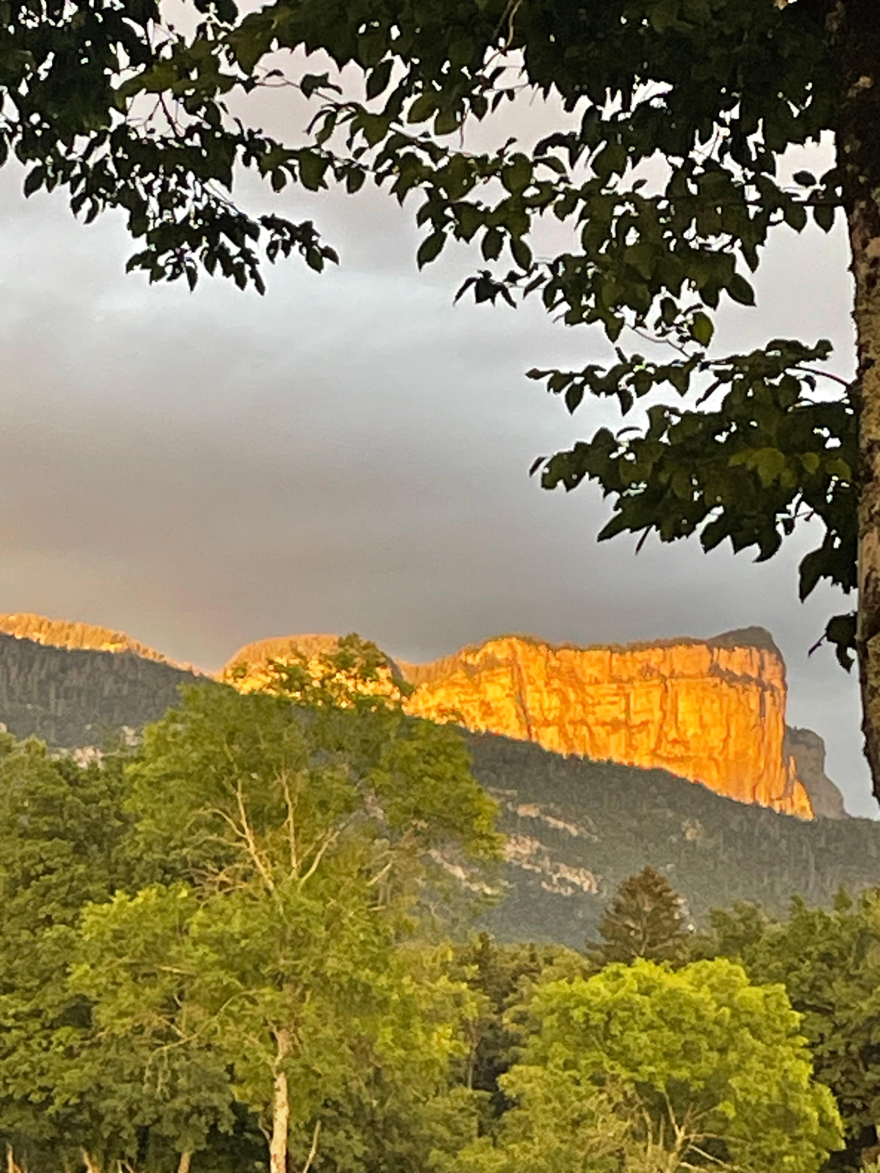 Vue du logement, coucher de soleil 