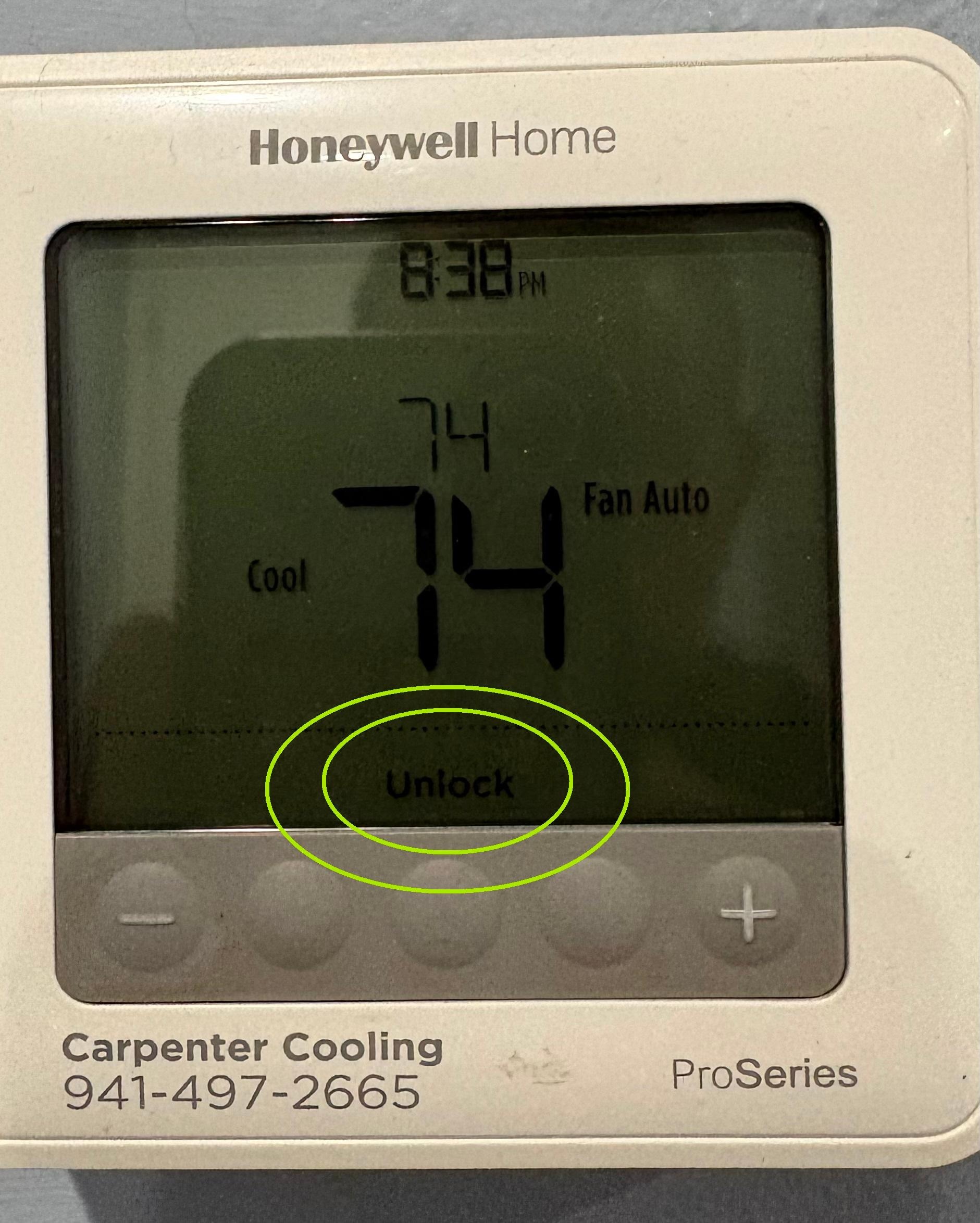 Picture of locked thermostat