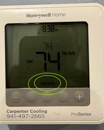 Picture of locked thermostat
