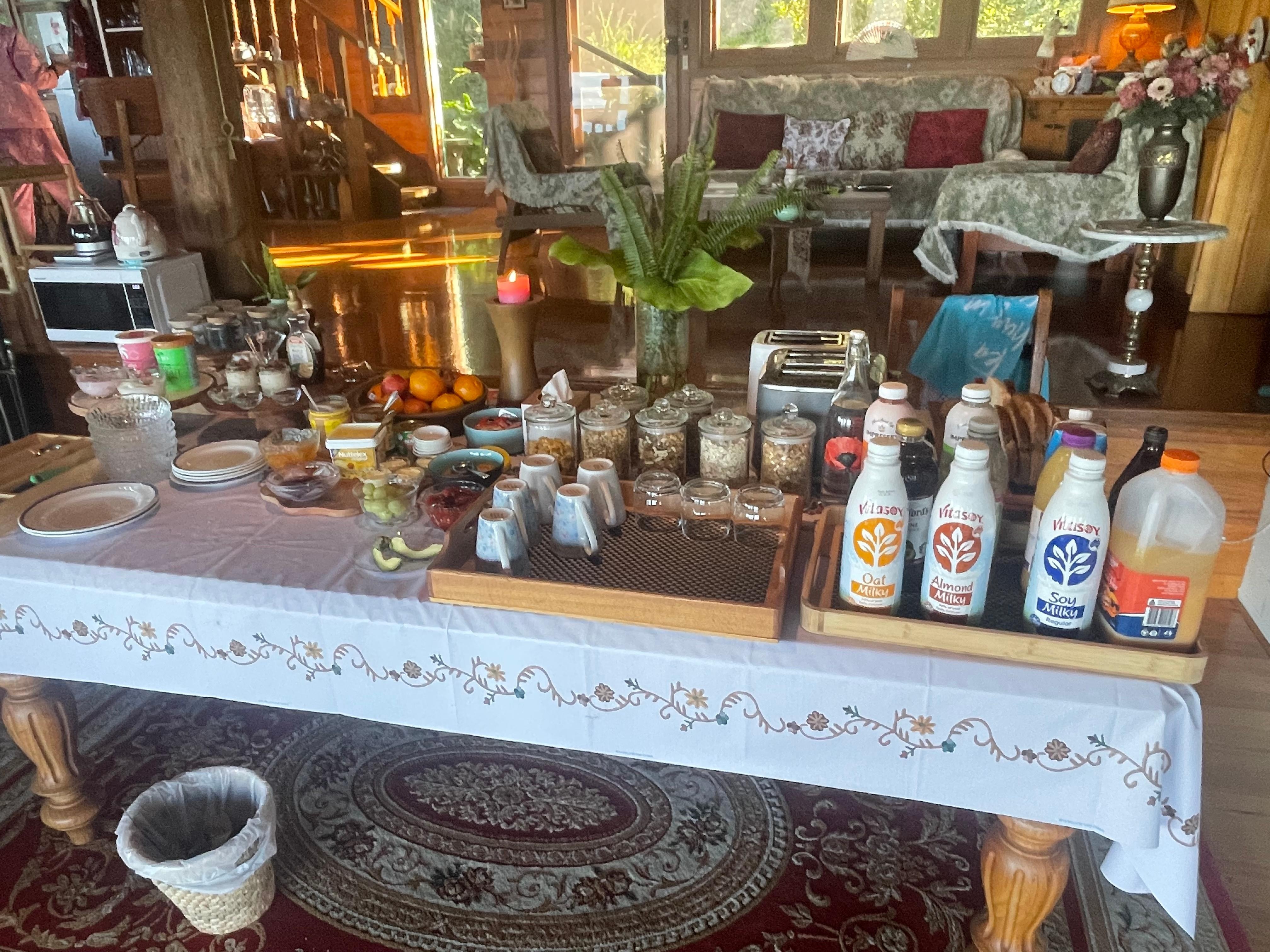 Array of breakfast choices