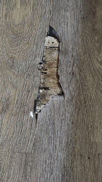 Photo of the hole in floor that was there when I arrived.
