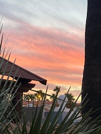 Beautiful sunset from terrace