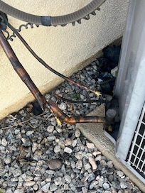 Cut cord to central AC. Soldered and no evidence of anyone recently there.