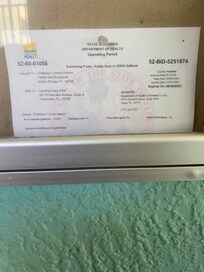 Pool was dirty and this certificate expired 2022