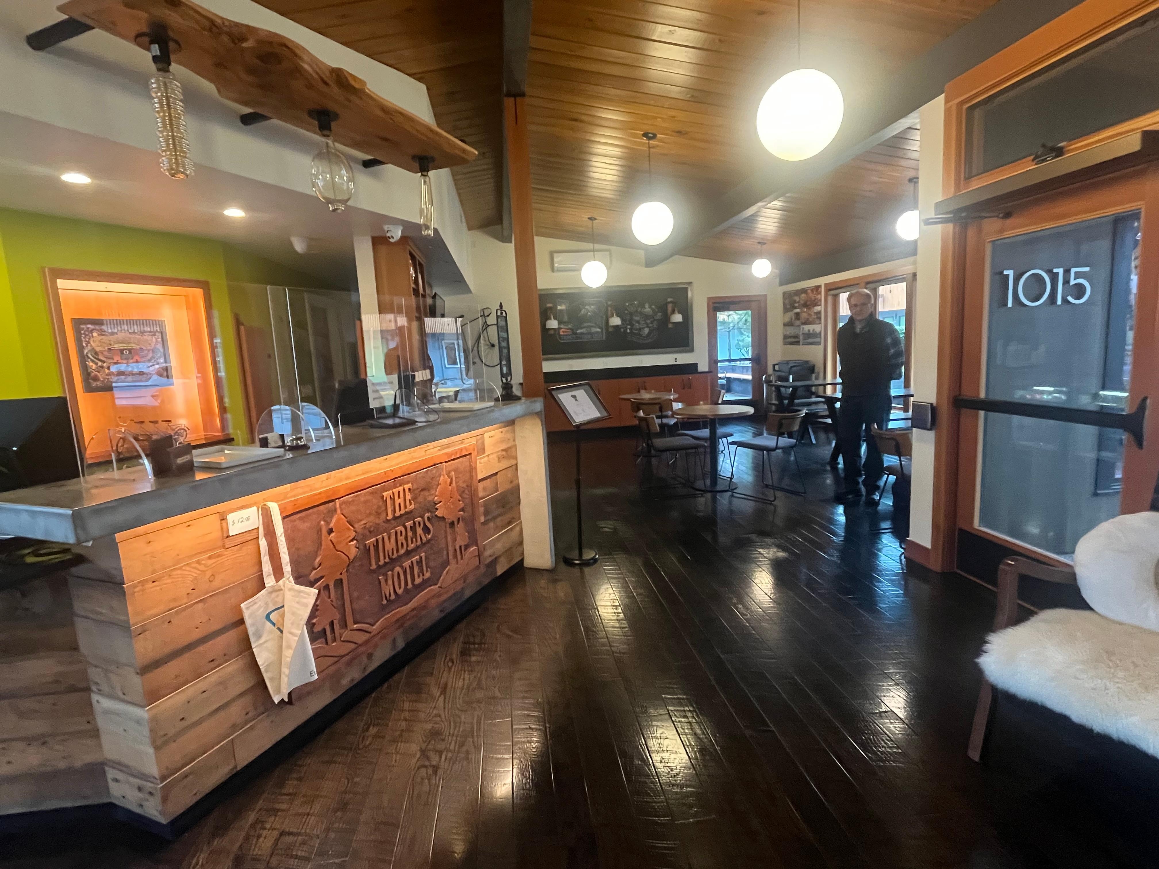 Front desk and breakfast area