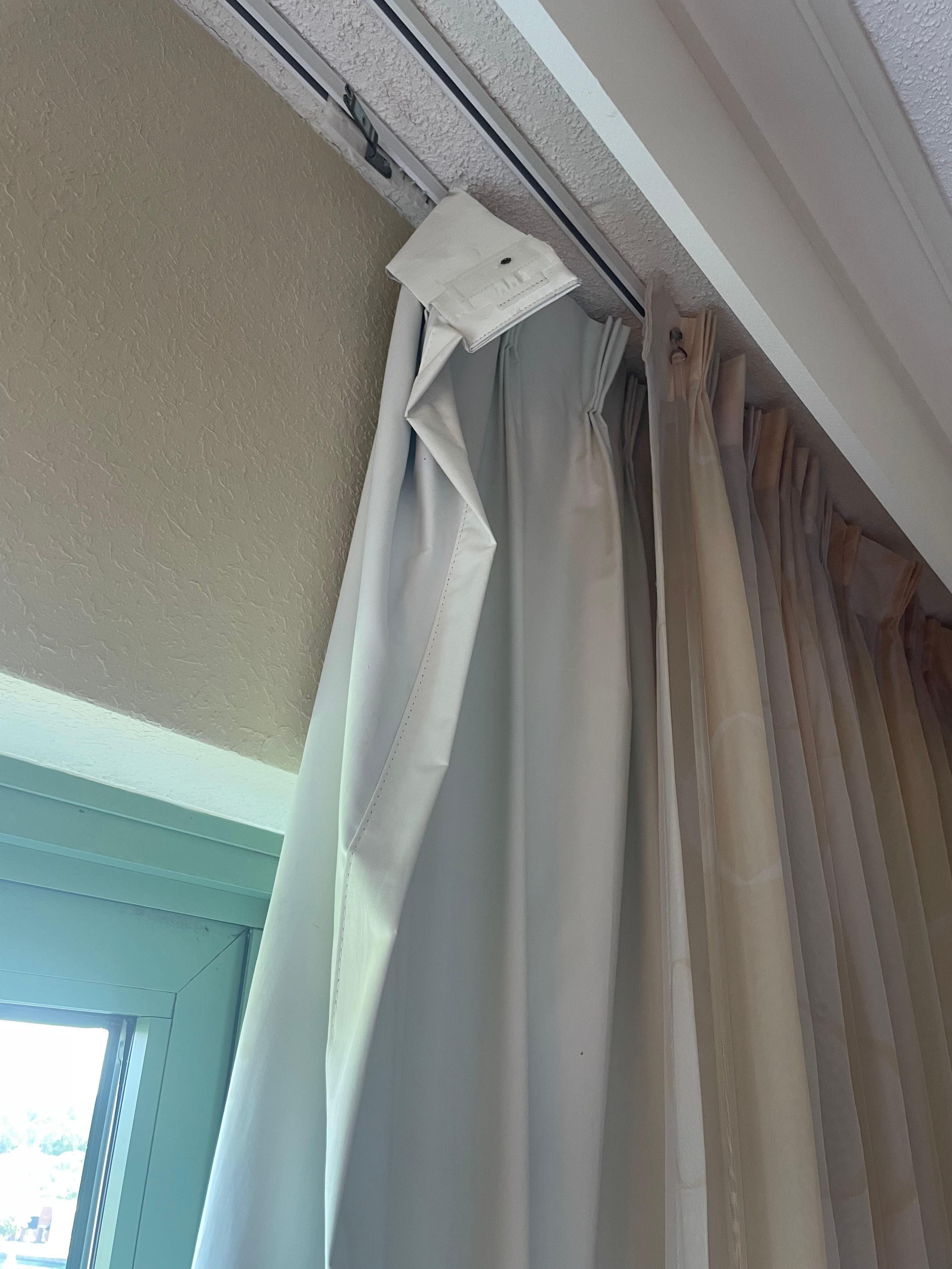 Sunblock curtains ripped off