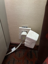 Broken outlet for A/C.  I had to reset the breaker on the plug due to a short.