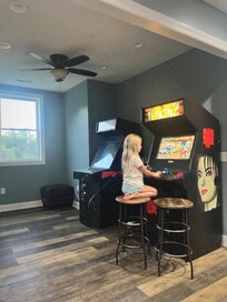 the kids loved this arcade game, the hunting one didnt work, but plenty of board games and cards too.
