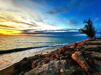 Sunset across the road