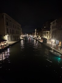 Our night view out our balcony of the grand canal.