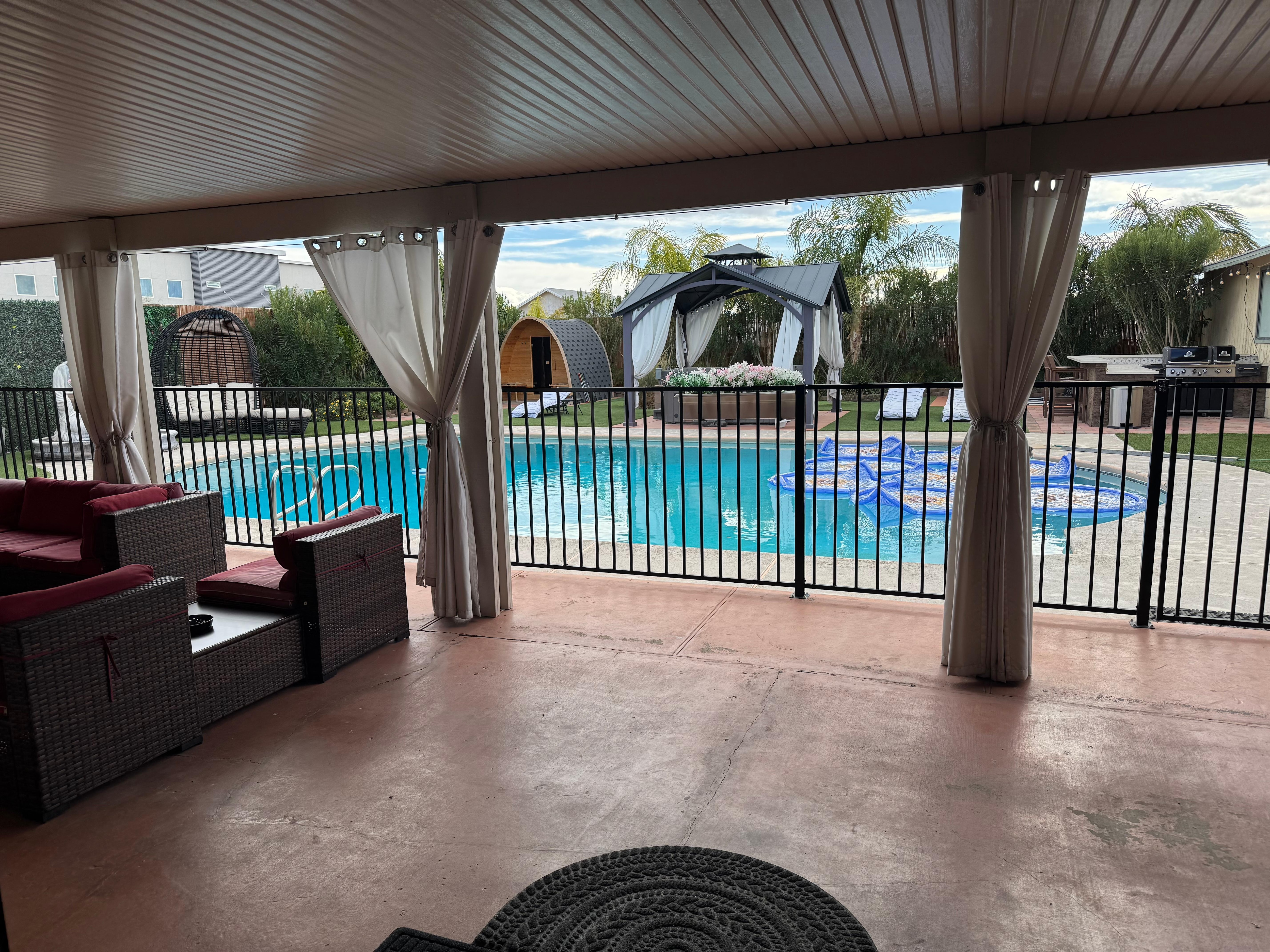 View of pool from house