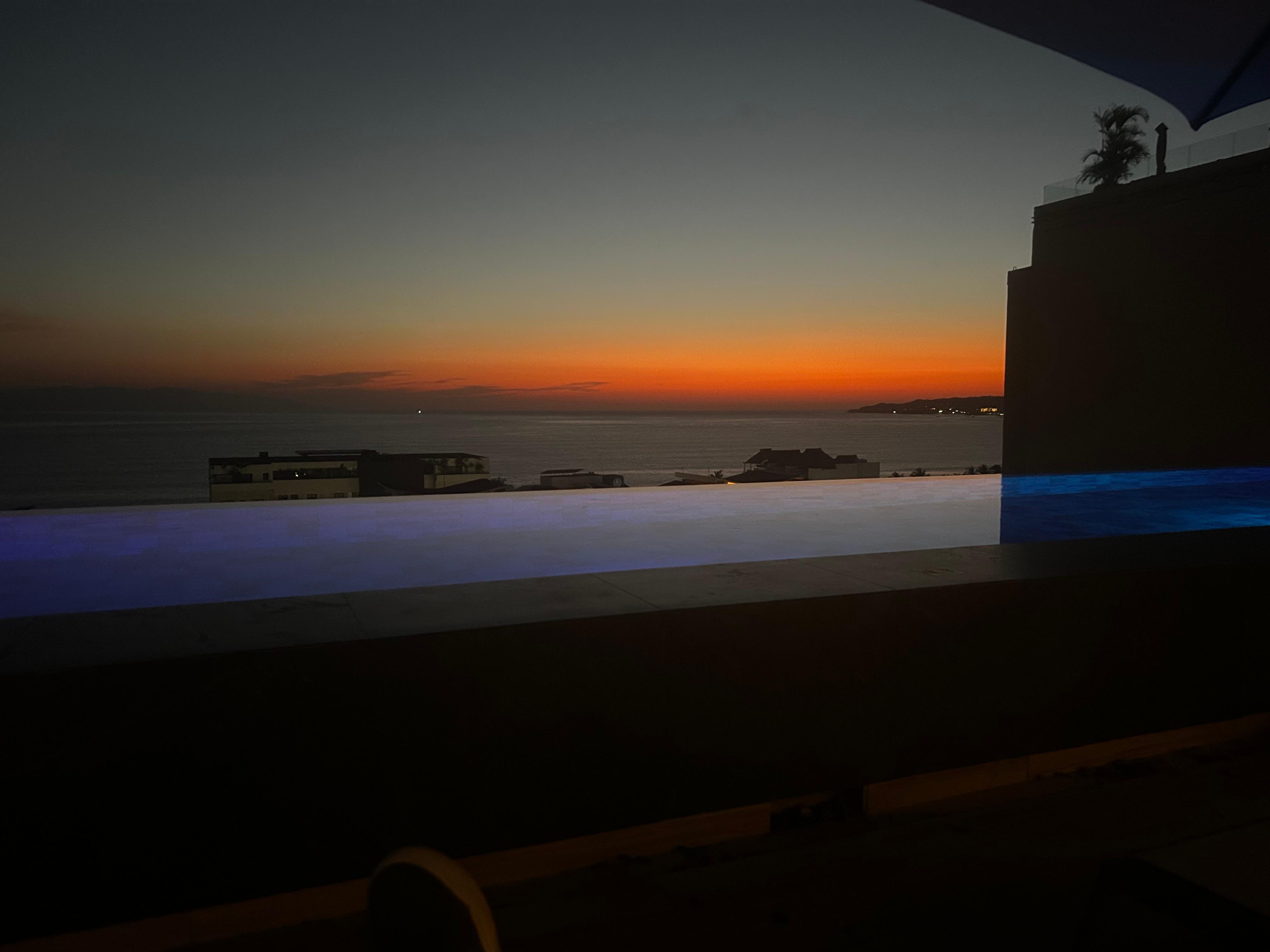 Sunset on the pool deck