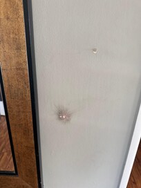 Burn on the wall in galley