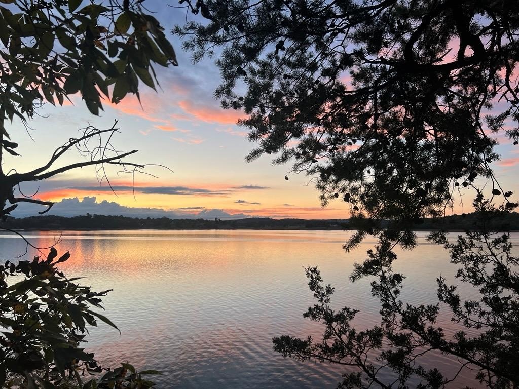 A beautiful sunset from the boat house on our final night.