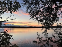 A beautiful sunset from the boat house on our final night.