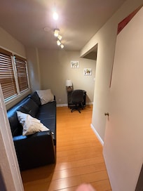 Hallway/room with pullout sofa/bed and desk
