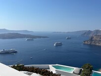 The view from our room, looking down at the caldera.