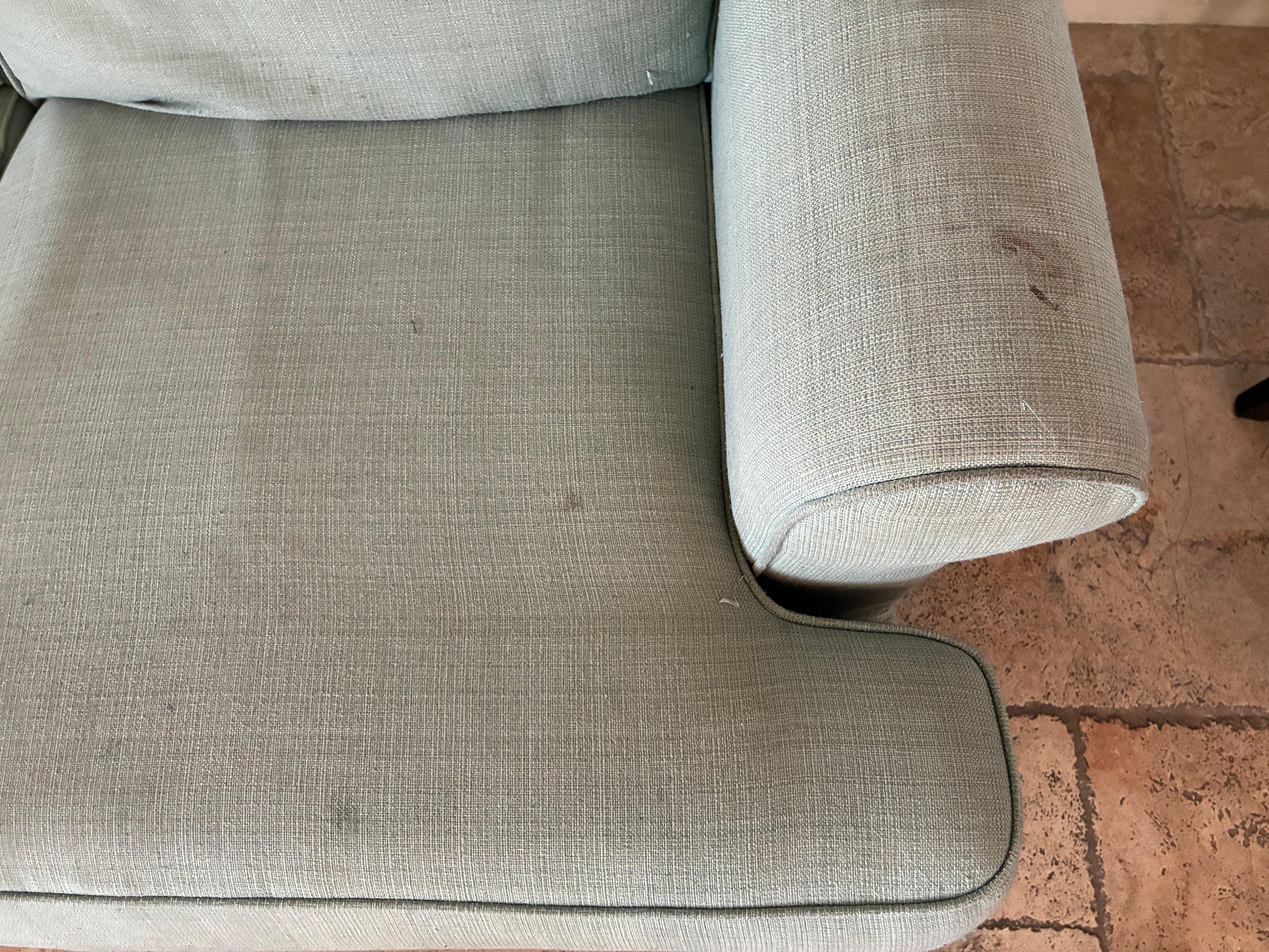 Couches stained and cushions dirty.