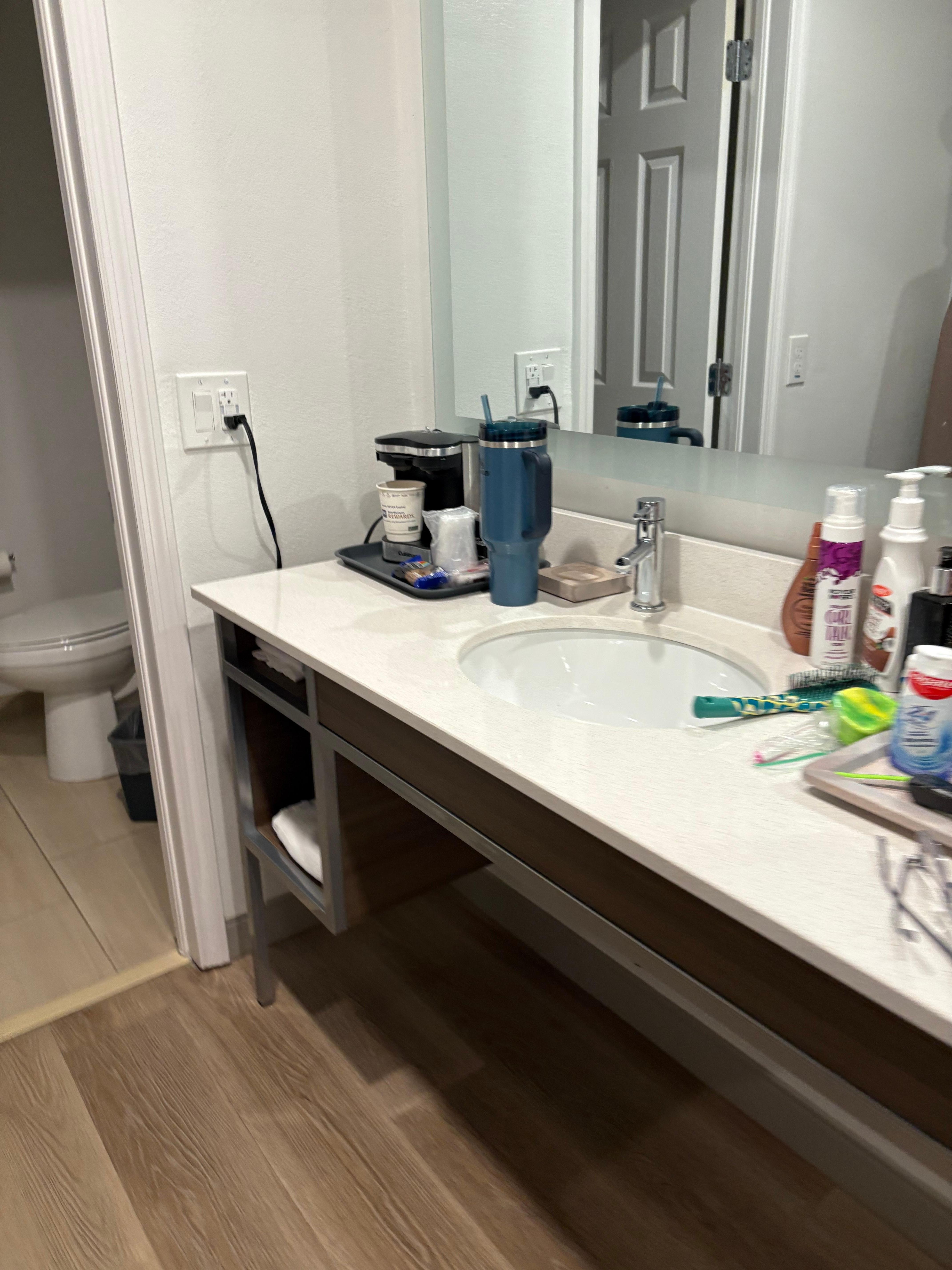 Separate sink entry area. 