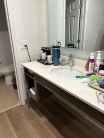 Separate sink entry area.