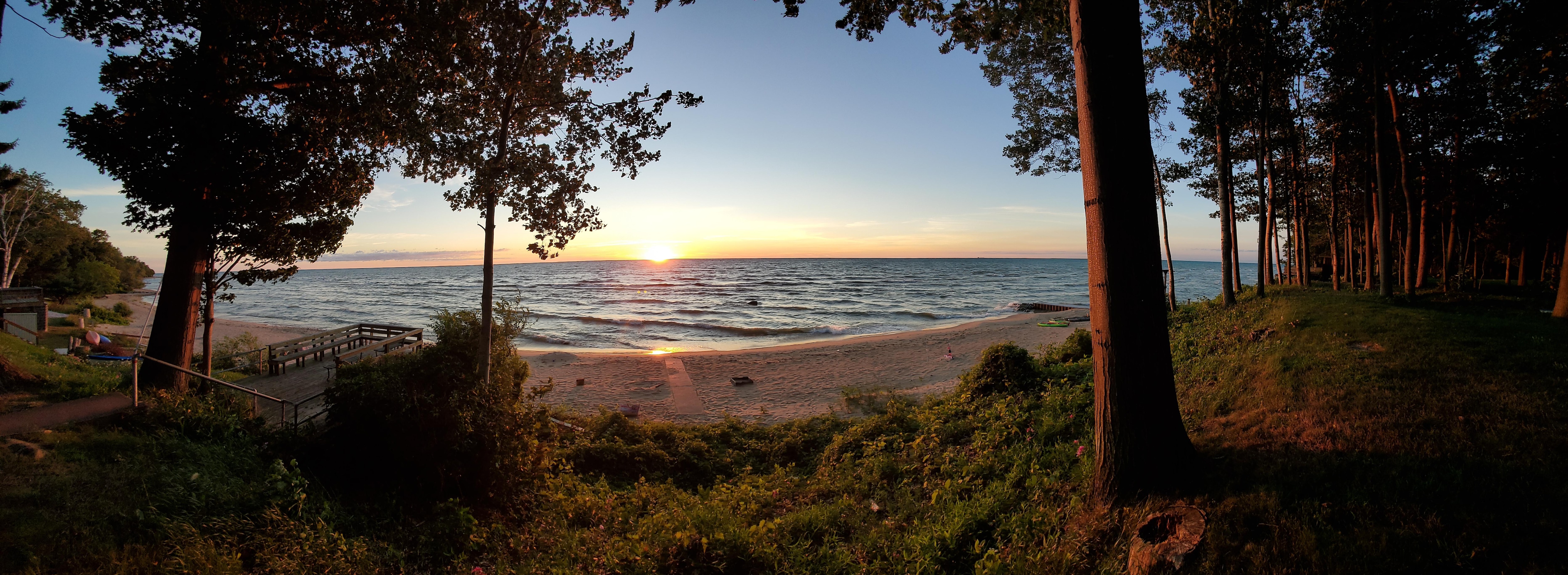 Panorama of the beach.