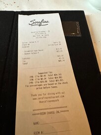 Paid THIS for breakfast AFTER Orbitz charged me $60 for a continental breakfast (basically coffee and toast) that was $14.99 on the menu at the hotel