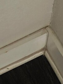 baseboards were filty throughout the room