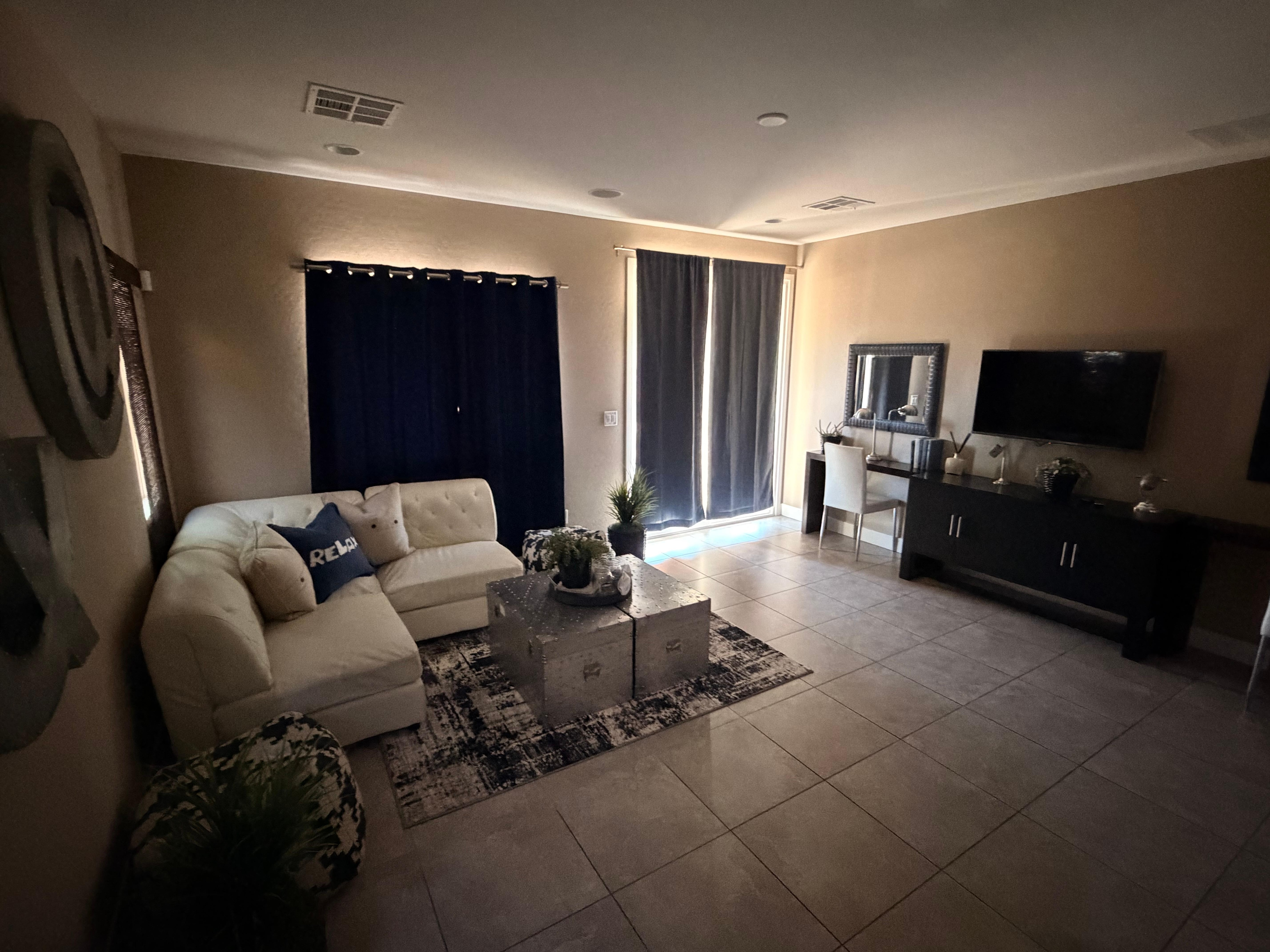 Downstairs living room. 