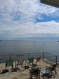 Patio at water's edge