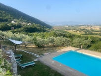 Looking south west to the "neighbours" & Spoleto in the distance