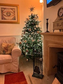 Tree inside the house decorated lovely for Christmas