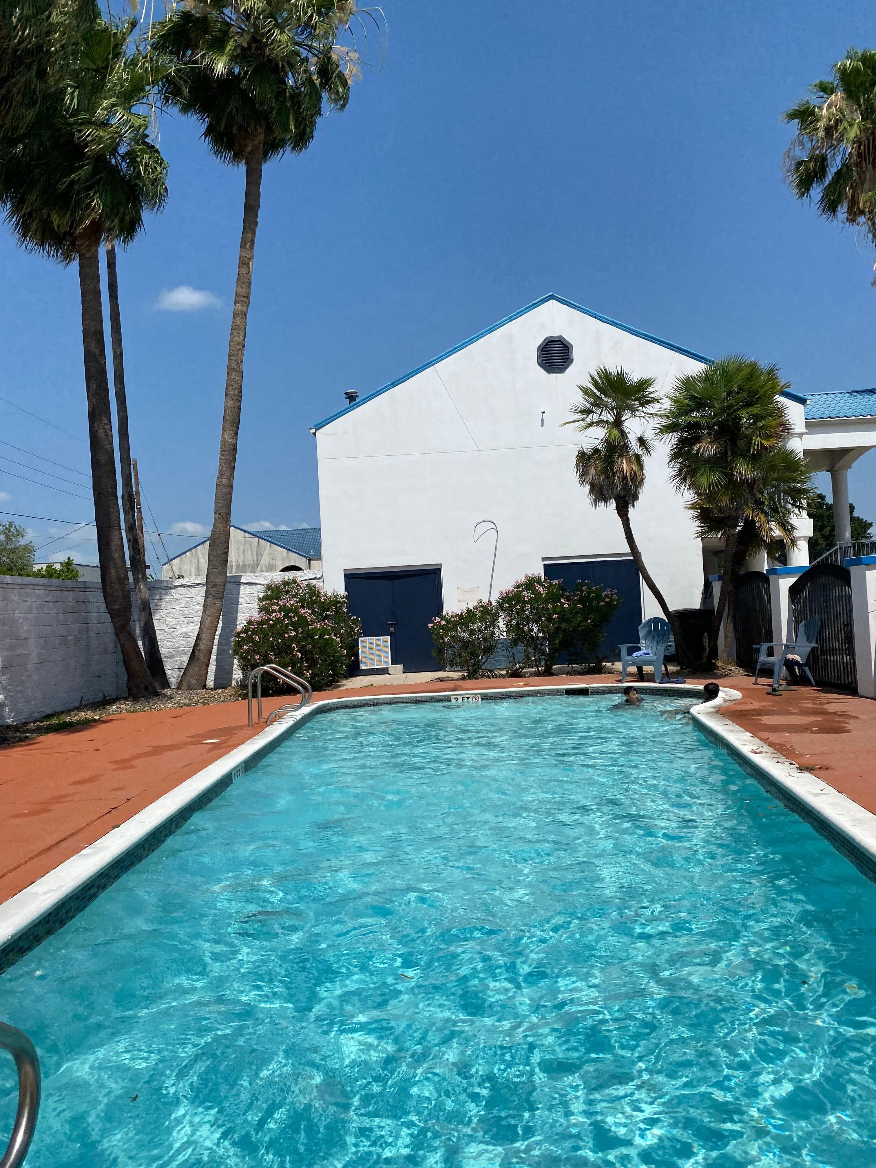 Pool was dirty.! I recommend putting a screen to cover the pool.! Leaves, flowers and trash kept coming inside the pool.