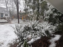 We were treated to a spring snowfall during our stay!