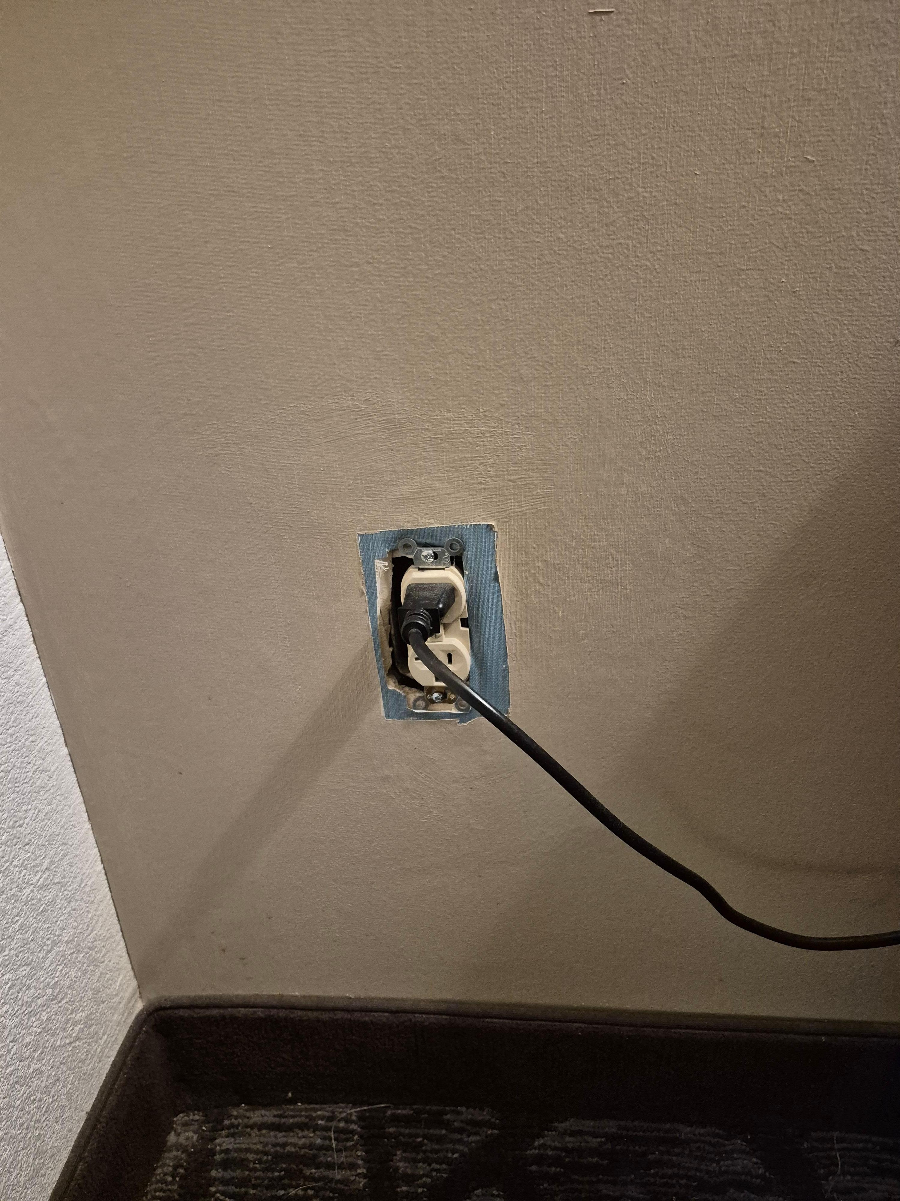 Missing outlet plates.