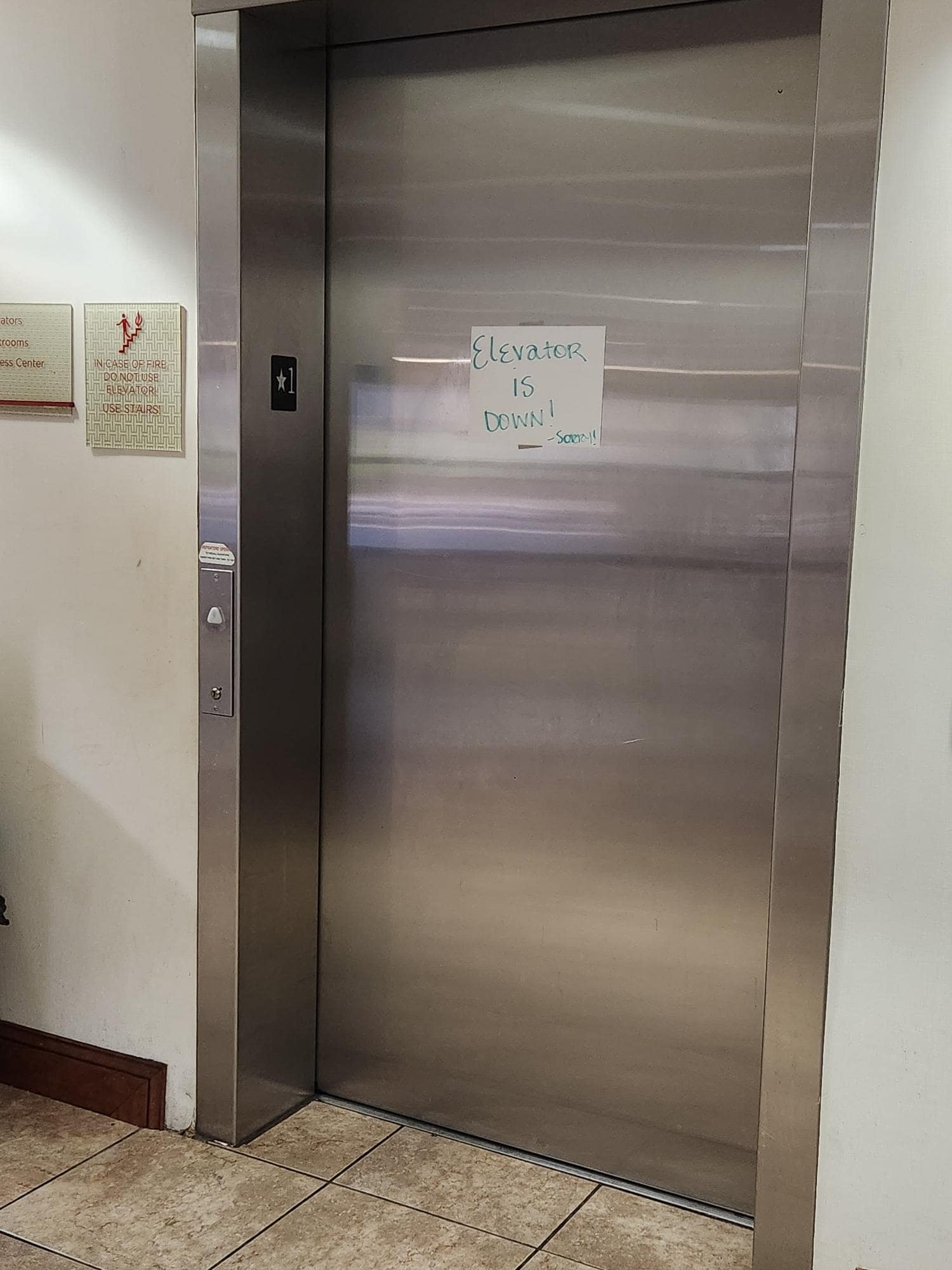 Elevator not working