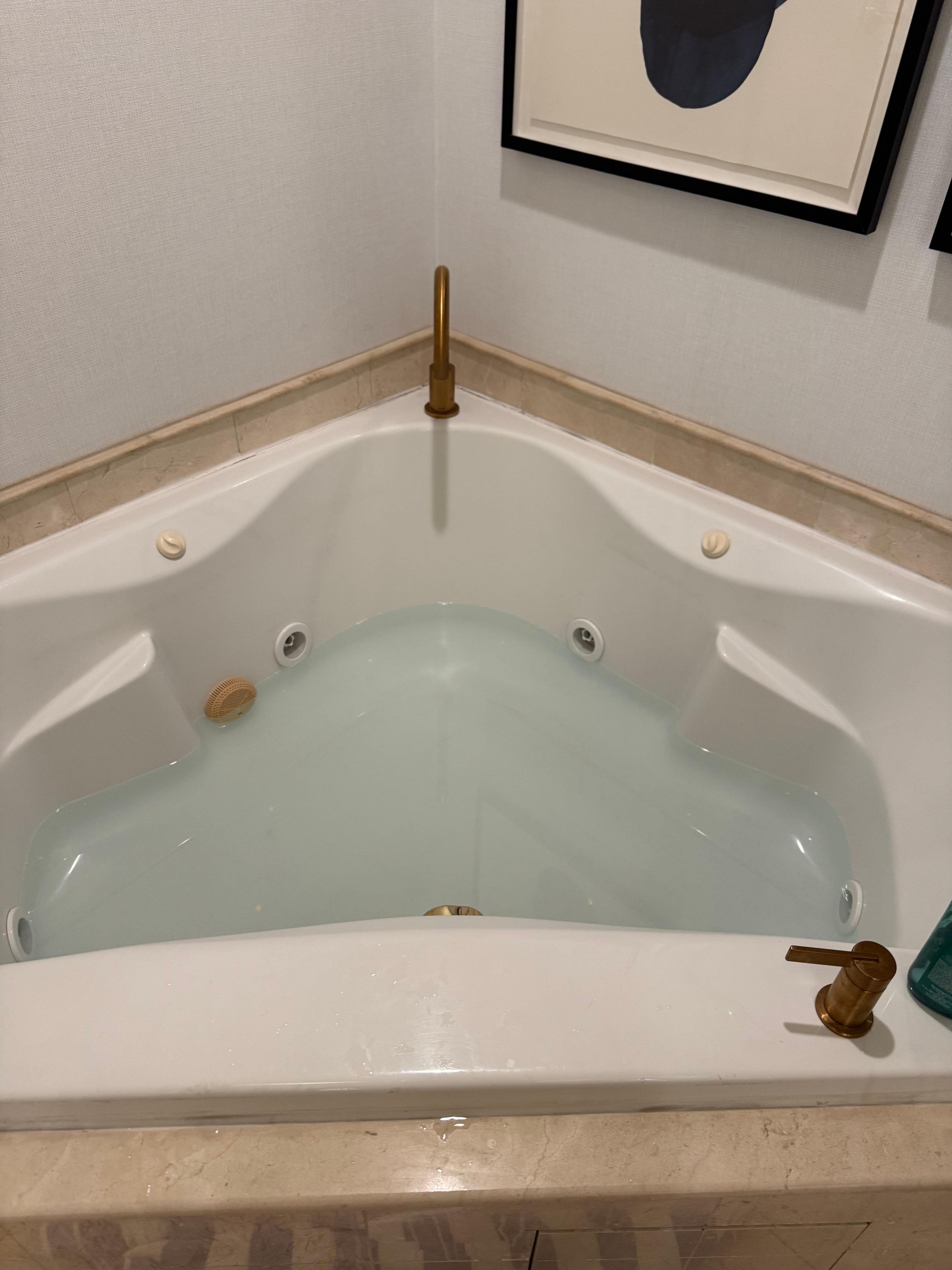 Picture of bathtub drainage at a snails pace. 