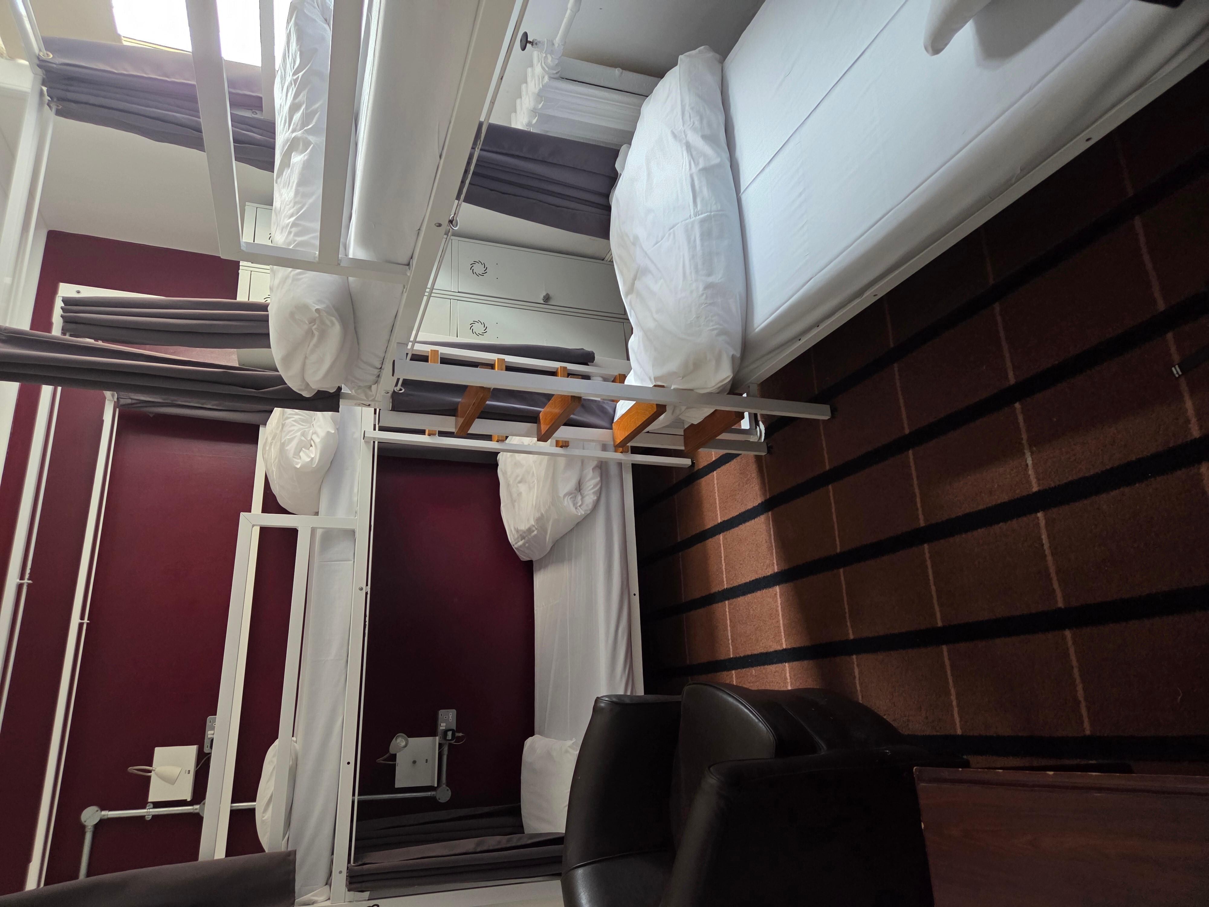 This is a 4 bed dormitory. There's lockers to use but you need your own padlock or you can buy one at reception.