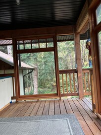 Sitting on the back deck enjoying my morning coffee listening to a rooster crowing in the distance,