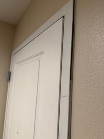 Door barely closed. Was not flush