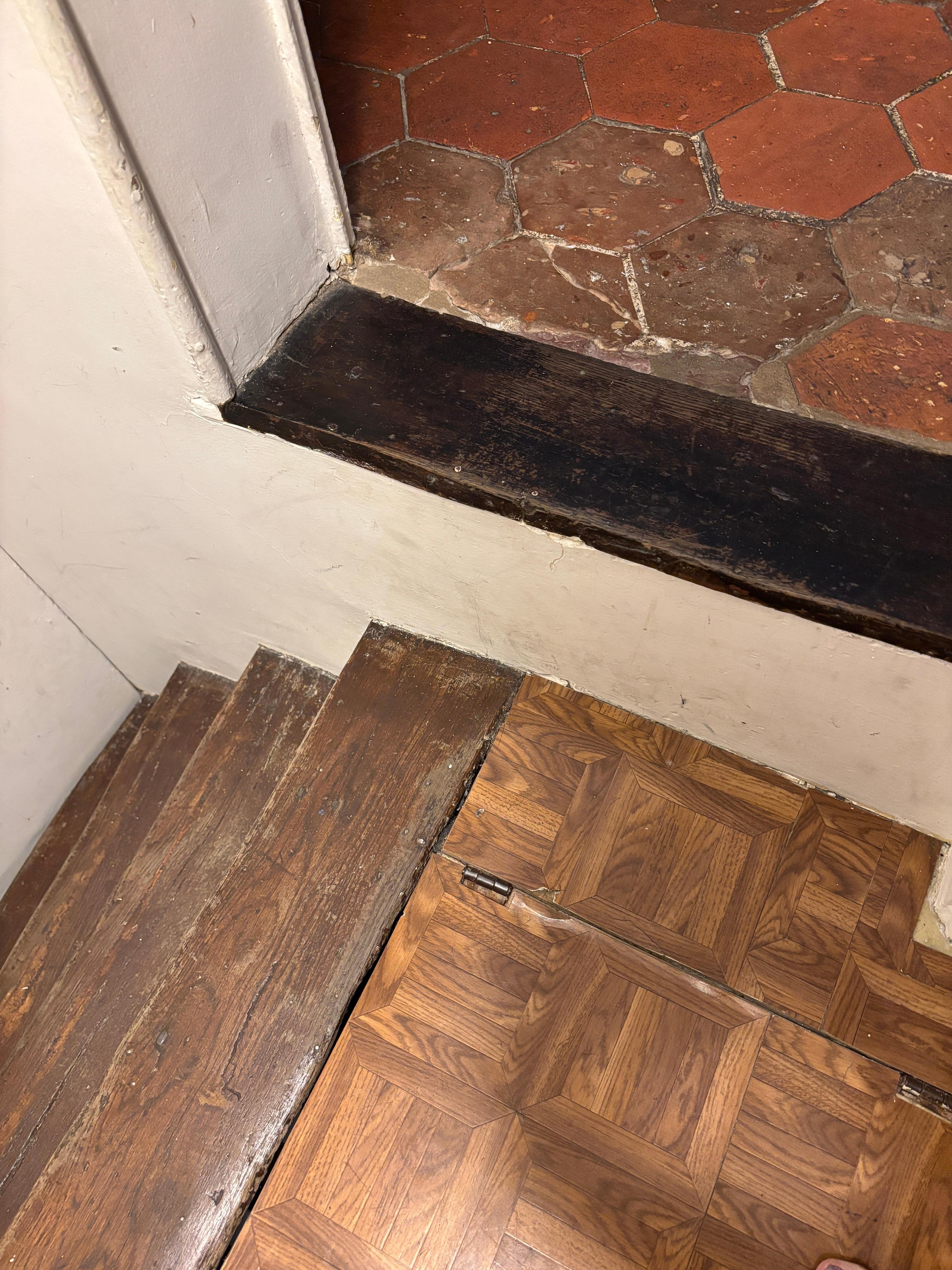 Double height to climb into studio and jump down to use toilet 