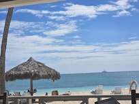 Nice restaurant overlooking beach and bar at pool