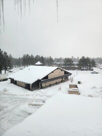 View from the window of room 415 after a surprise 7" of fresh snow