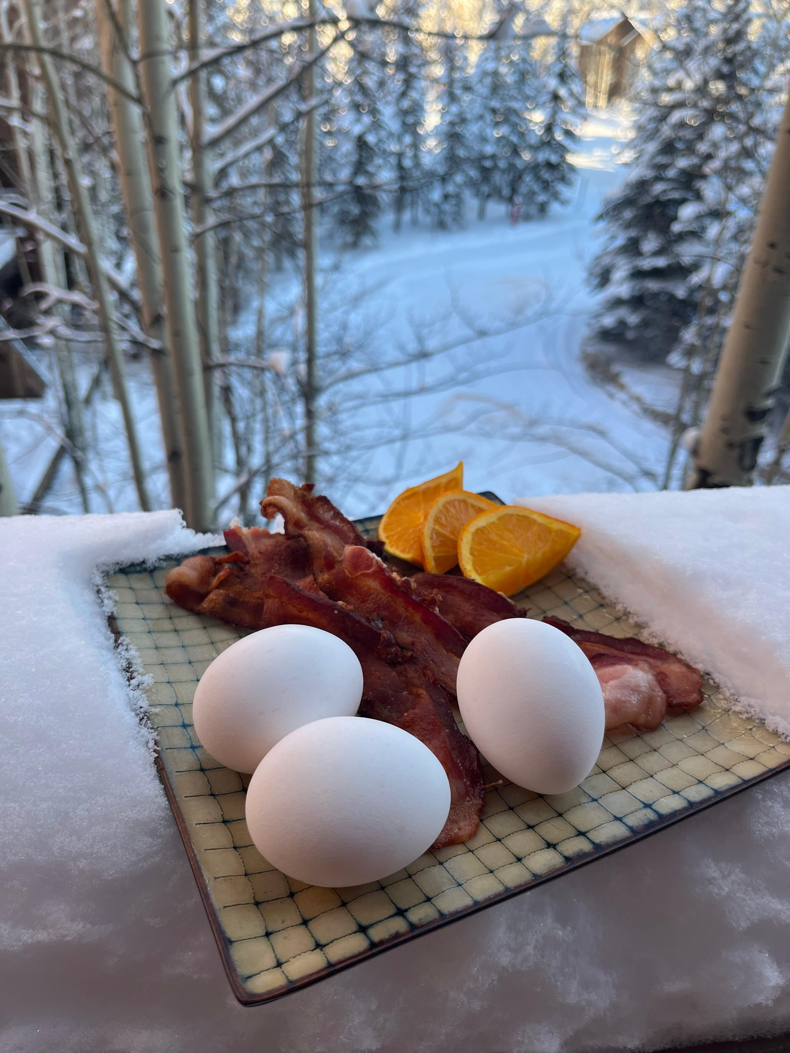 View from balcony…getting ready for breakfast ! 